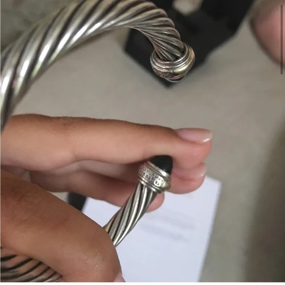 David yurman cable bracelet, black onyx, 7mm - Picture 4 of 4